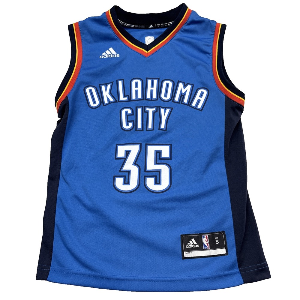 Oklahoma City OKC Thunder Jersey Kids Small Blue Kevin Durant #35 Adidas NBA